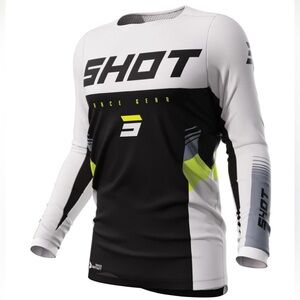 NWOT Shot Race Gear Black Contact Tracer Jersey